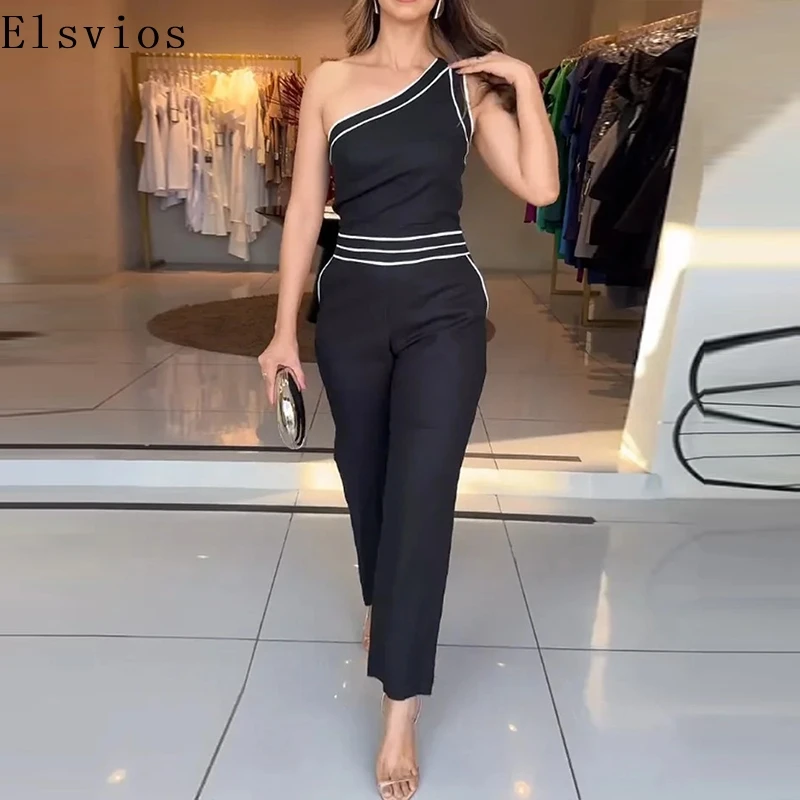 Fashion Ladies Diagonal Collar Office Jumpsuit 2025 Women Contract Color Slim Long Rompers Summer Chic High Waist One Piece New
Fashion Ladies Diagonal Collar Office Jumpsuit 2025 Women Contract Color Slim Long Rompers Summer Chic High Waist One Piece New