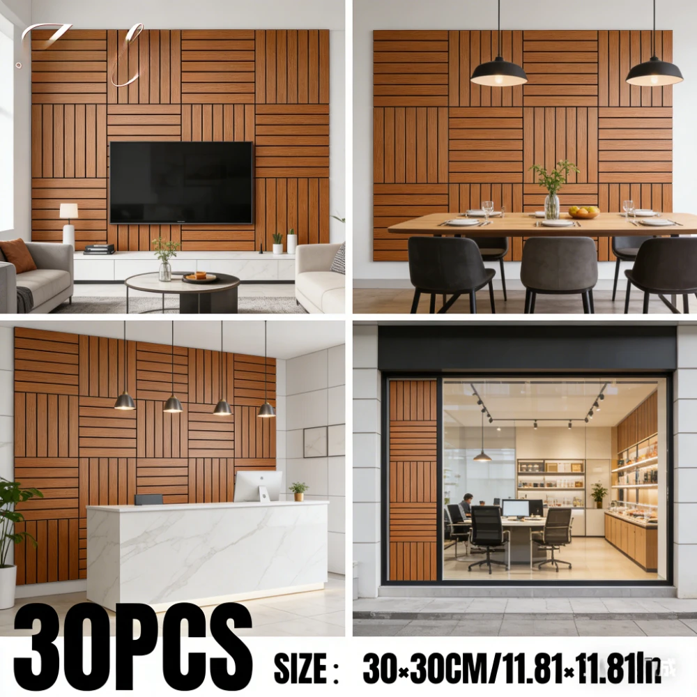 10Pcs Peel and Stick Wood Slat Wall Panels 12x12 Self Adhesive Acoustic Panels Soundproof Decorative Textured Wall Panels for Li
10Pcs Peel and Stick Wood Slat Wall Panels 12x12 Self Adhesive Acoustic Panels Soundproof Decorative Textured Wall Panels for Li