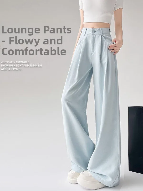High Waist Wide Leg Pants Women's Spring Summer Casual Loose Drapey Style Slimming Trousers Suit Straight Cut Casual Pants
High Waist Wide Leg Pants Women's Spring Summer Casual Loose Drapey Style Slimming Trousers Suit Straight Cut Casual Pants