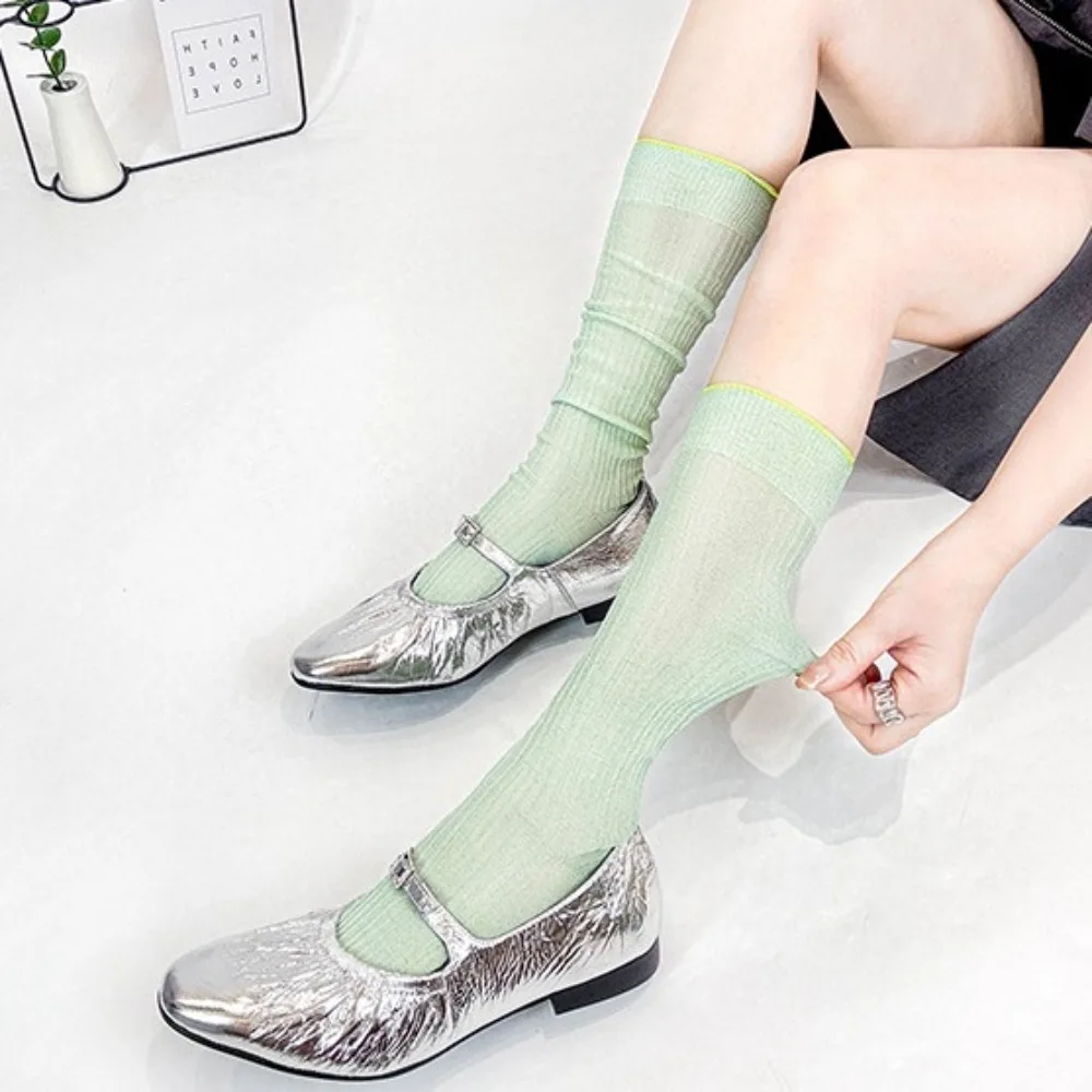 Comfortable Lolita JK Calf Socks Solid Color Ultra-Thin Ice Silk Long Socks Y2K Ins Breathable Knee High Sock Spring
Comfortable Lolita JK Calf Socks Solid Color Ultra-Thin Ice Silk Long Socks Y2K Ins Breathable Knee High Sock Spring