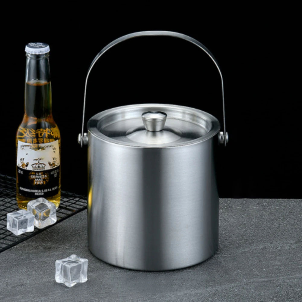Double-Wall Stainless Steel Ice Bucket with Lid Insulated Chilling Ice Bucket Great for Home Bar Chilling Beer Champagne Wine
Double-Wall Stainless Steel Ice Bucket with Lid Insulated Chilling Ice Bucket Great for Home Bar Chilling Beer Champagne Wine