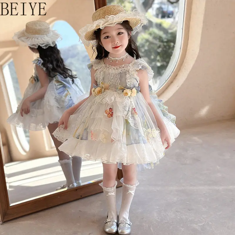 Kids Lolita Dresses Girls Sweet Princess Dress with Bow Tail Floral Print Lace Ruffle Children Birthday Party Cosplay Ball Gown
Kids Lolita Dresses Girls Sweet Princess Dress with Bow Tail Floral Print Lace Ruffle Children Birthday Party Cosplay Ball Gown