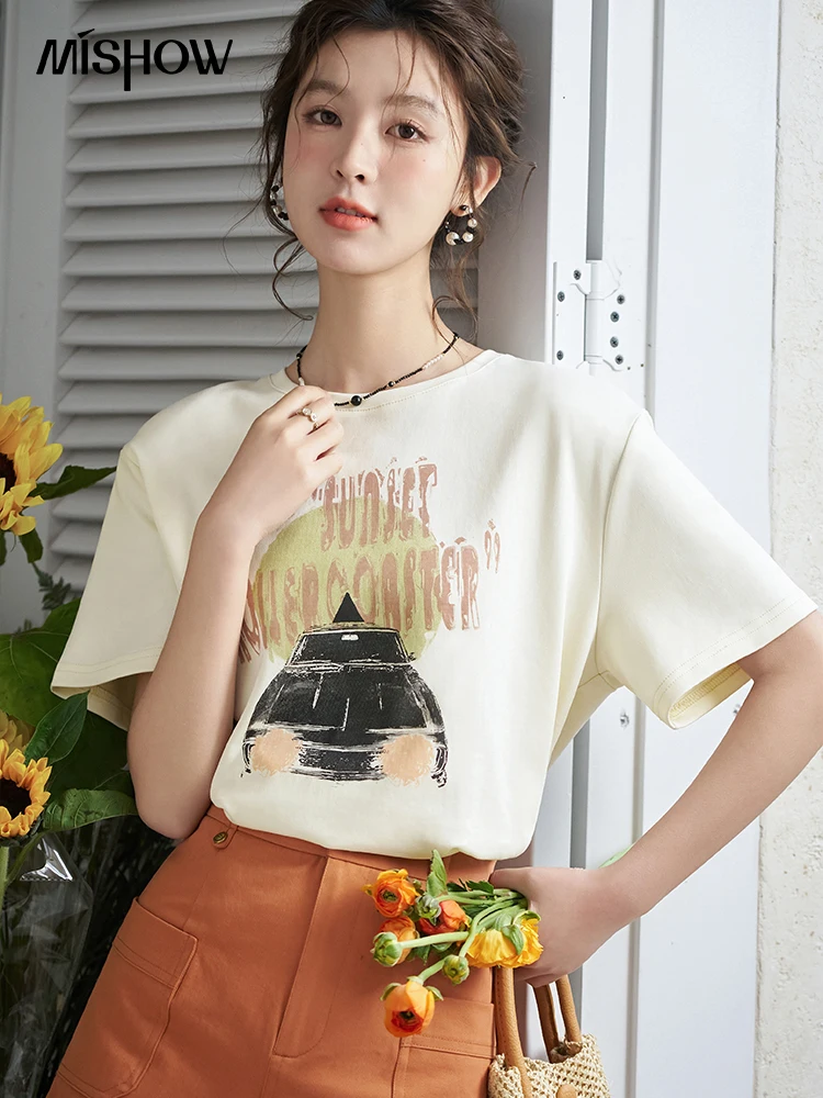 MISHOW Women's Round Neck T-shirt 2024 Summer Loose Letter Printed Short Sleeve Tees Breathability Soft Casual Tops MXD13T0171
MISHOW Women's Round Neck T-shirt 2024 Summer Loose Letter Printed Short Sleeve Tees Breathability Soft Casual Tops MXD13T0171
