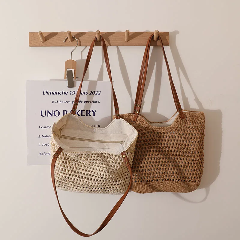 Скелетная плетеная сумка из хлопковой нити, ручная соломенная сумка для ленивого ветра, пляжная женская сумка для отдыха на море
Скелетная плетеная сумка из хлопковой нити, ручная соломенная сумка для ленивого ветра, пляжная женская сумка для отдыха на море