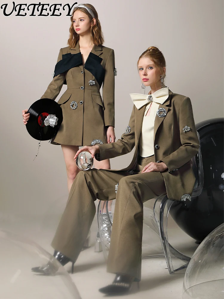 2024 New Spring Designer Model Suit Cool Temperament Heavy Hot Drilling Blazer Coat High Waist Casual Wide Leg Pants 2 Piece Set
2024 New Spring Designer Model Suit Cool Temperament Heavy Hot Drilling Blazer Coat High Waist Casual Wide Leg Pants 2 Piece Set