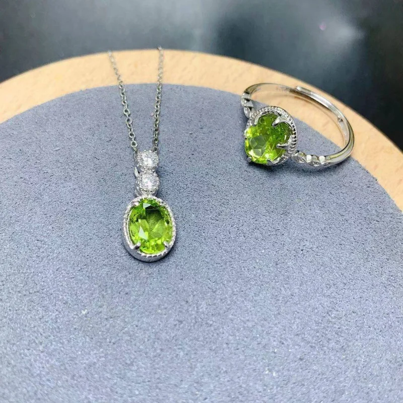 Набор из натурального перидота, цвет высокой четкости, превосходное кольцо из серебра 925, инкрустированное из двух частей, ожерелье для женщин
Набор из натурального перидота, цвет высокой четкости, превосходное кольцо из серебра 925, инкрустированное из двух частей, ожерелье для женщин