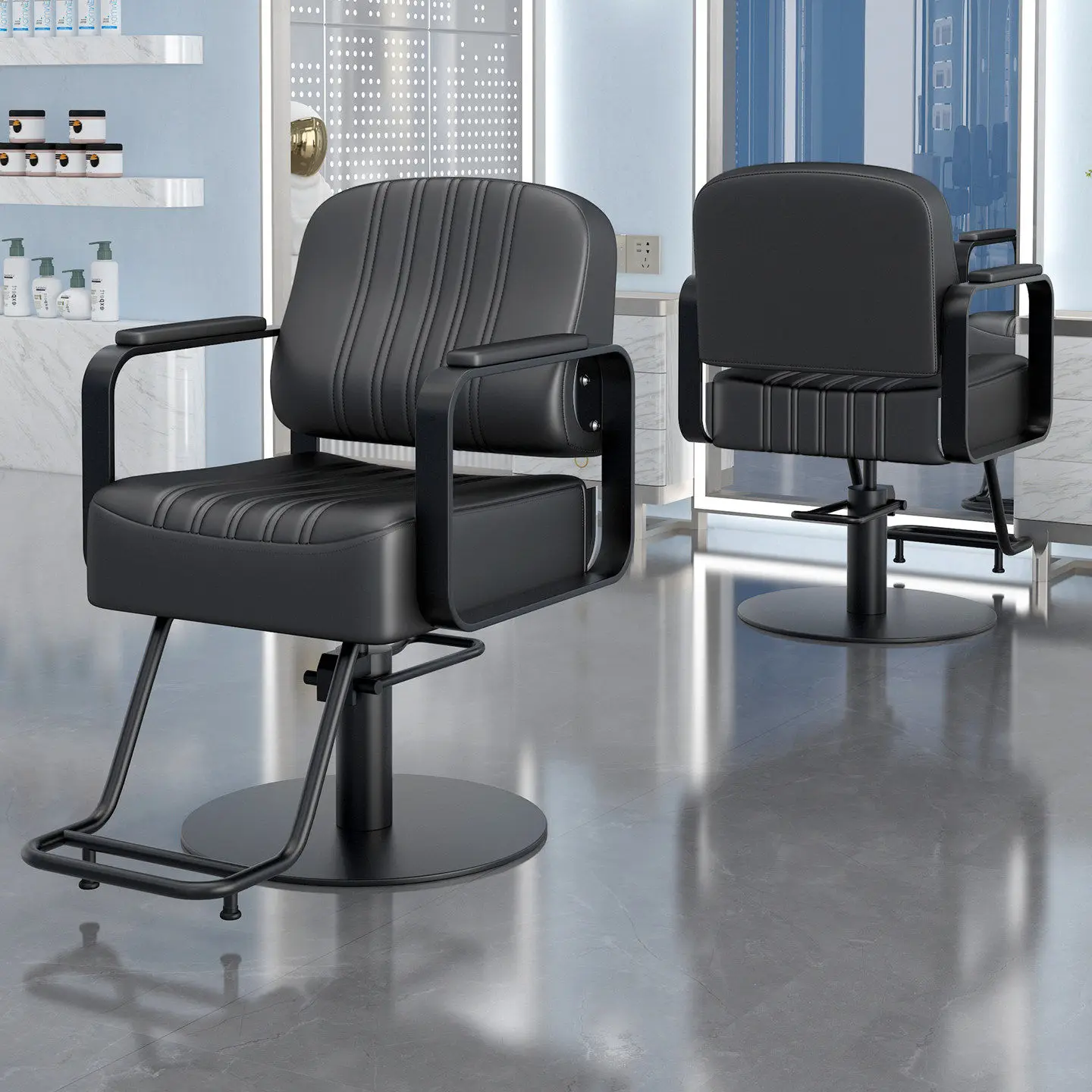 Styling Waiting Barber Chairs Shop Facial Working Hair Stylist Barber Chairs Makeup Luxury Modern Sillas De Oficina Furniture
Styling Waiting Barber Chairs Shop Facial Working Hair Stylist Barber Chairs Makeup Luxury Modern Sillas De Oficina Furniture