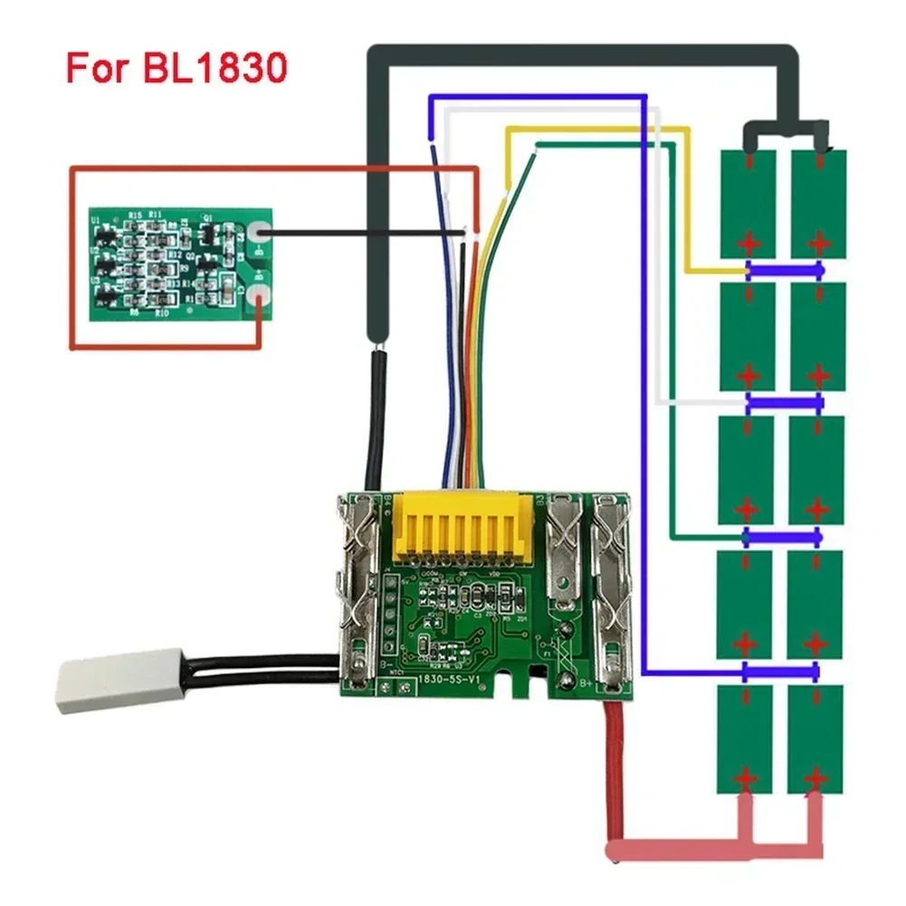 For Makita Li-ion Battery PCB Protection Circuit Board 18V 3 6 9Ah Bl1830 Bl1840 Bl1850 Lithium Battery Power Tool
For Makita Li-ion Battery PCB Protection Circuit Board 18V 3 6 9Ah Bl1830 Bl1840 Bl1850 Lithium Battery Power Tool