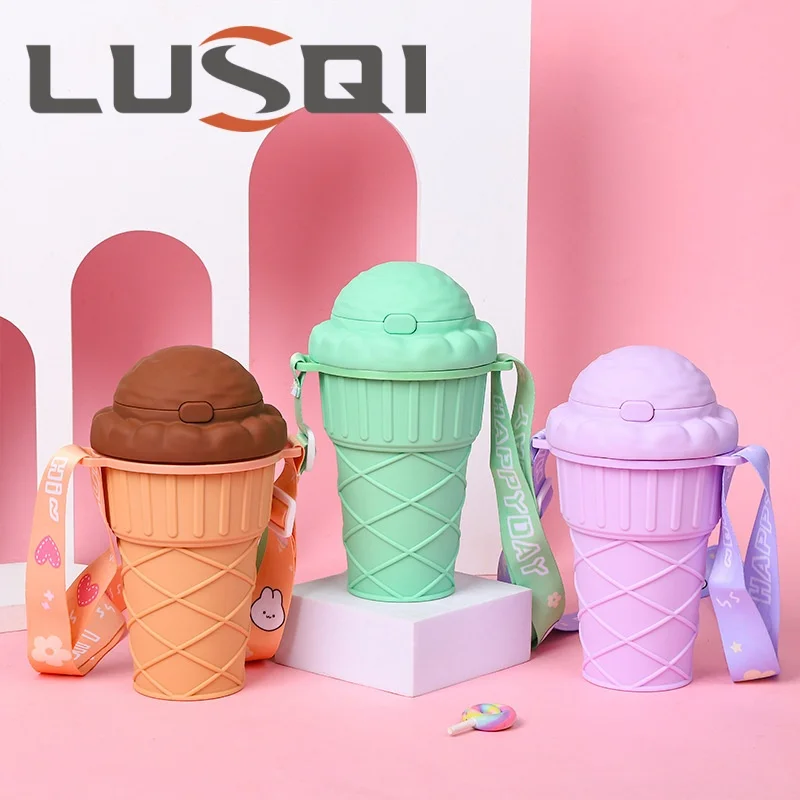 LUSQI 1PC 500ML Water Bottle With Rope Ice Cream Shape Water Bottle Cute Leakproof Water Bottles With Straw
LUSQI 1PC 500ML Water Bottle With Rope Ice Cream Shape Water Bottle Cute Leakproof Water Bottles With Straw