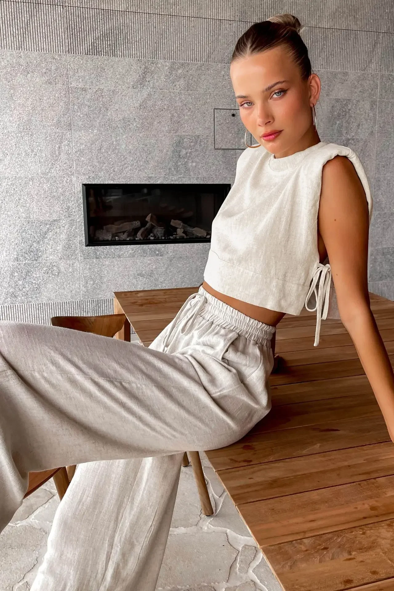 2023 Summer Linen Sets Pajams For Women 2 Piece Fashion Sexy Sleepwear Lace -Up Crop Tops Elastic Waist Loose Long Pants Suits
2023 Summer Linen Sets Pajams For Women 2 Piece Fashion Sexy Sleepwear Lace -Up Crop Tops Elastic Waist Loose Long Pants Suits