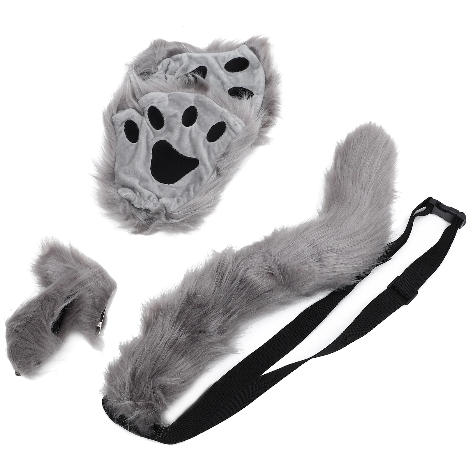 Grey Suit Halloween Costume Prop Animal Ears Hairclip Tail Gloves Cosplay Accessory Realistic Design Party
Grey Suit Halloween Costume Prop Animal Ears Hairclip Tail Gloves Cosplay Accessory Realistic Design Party
