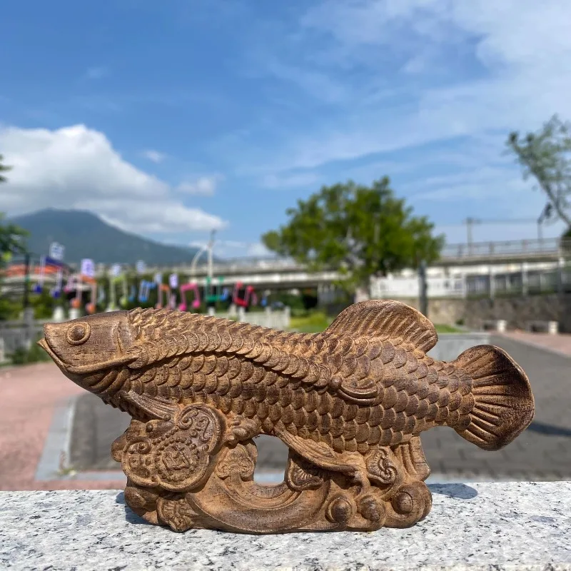 Solid Wood Arowana Statue, Hand Carved Lucky Fish Figurine, Prosperity Wealth Symbol for Home Office Decor, Housewarming
Solid Wood Arowana Statue, Hand Carved Lucky Fish Figurine, Prosperity Wealth Symbol for Home Office Decor, Housewarming