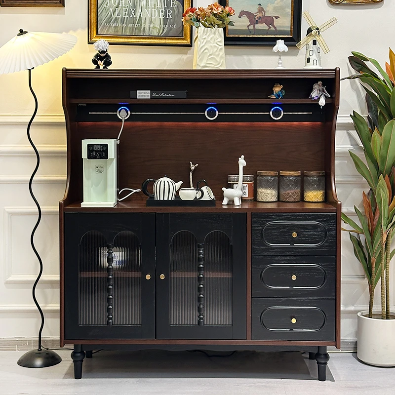 French retro solid wood dining side cabinet American living room integrated against the wall Medieval storage coffee
French retro solid wood dining side cabinet American living room integrated against the wall Medieval storage coffee