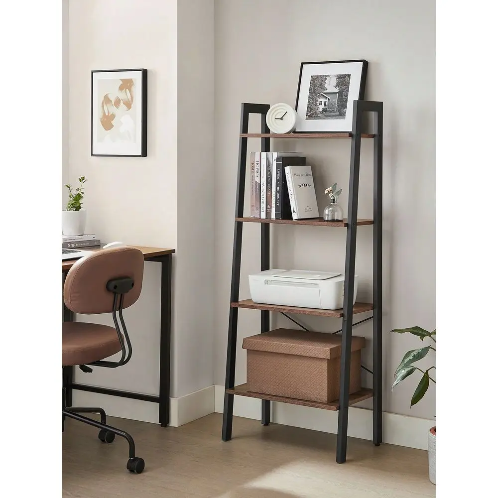 Ladder Shelf, 4Tier Bookshelf, Storage Rack, Bookcase With Steel Frame, For Living Room, Home Office, Kitchen, Bedroom, Industr
Ladder Shelf, 4Tier Bookshelf, Storage Rack, Bookcase With Steel Frame, For Living Room, Home Office, Kitchen, Bedroom, Industr