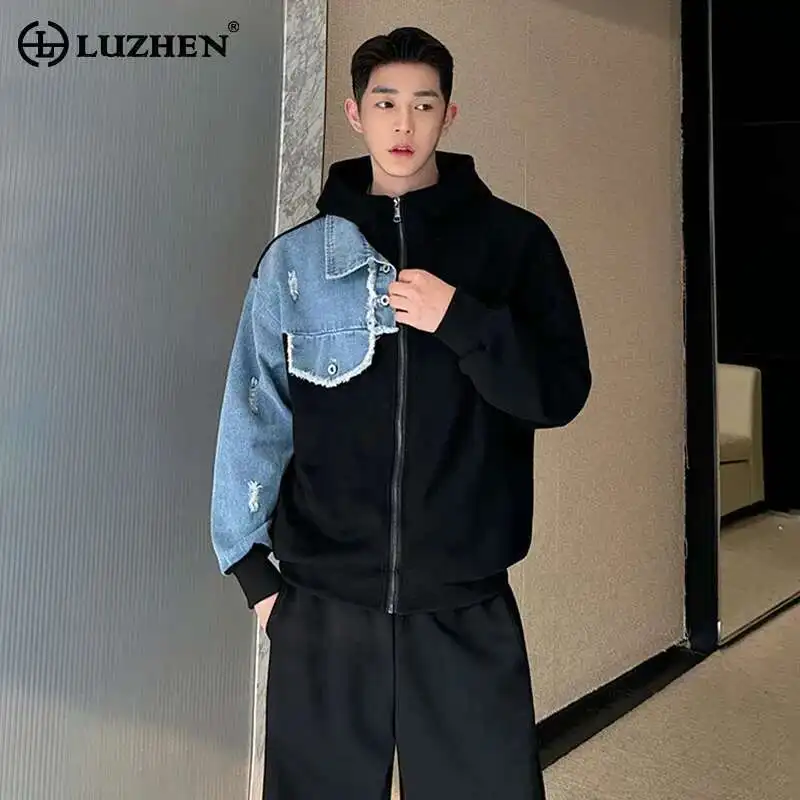 LUZHEN 2025 Spring New Trendy Denim Patchwork Hoodies Sweatshirts High Street Men's Personality Korean Stylish Jacket LZ6361
LUZHEN 2025 Spring New Trendy Denim Patchwork Hoodies Sweatshirts High Street Men's Personality Korean Stylish Jacket LZ6361