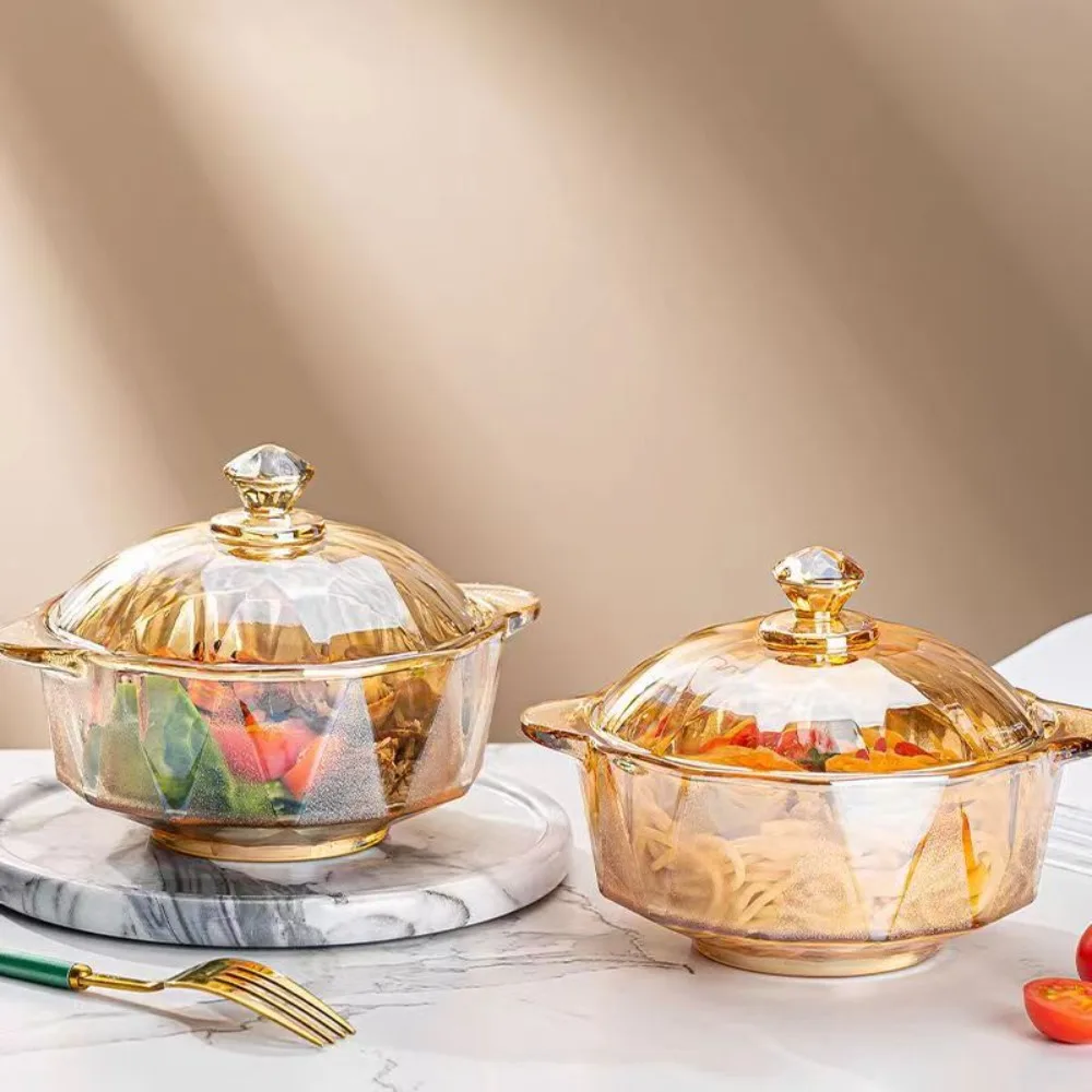 Amber Glass Soup Bowl Diamond Pattern Binaural Handle Instant Noodle Bowl Heat-resistant with Lid Salad Bowl Fruit
Amber Glass Soup Bowl Diamond Pattern Binaural Handle Instant Noodle Bowl Heat-resistant with Lid Salad Bowl Fruit