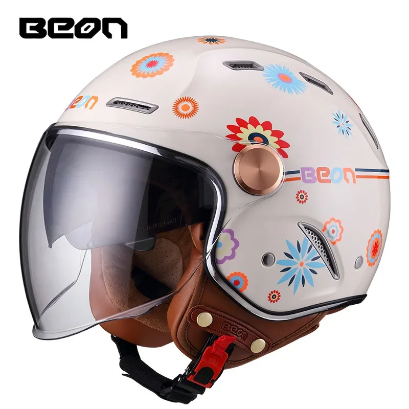 BEON B122 Ретро мотоциклетный шлем Half Capacete с открытым лицом и двойной линзой Casco Электрический мотоцикл DOT ECE Casque Scooter Солнцезащитный крем
BEON B122 Ретро мотоциклетный шлем Half Capacete с открытым лицом и двойной линзой Casco Электрический мотоцикл DOT ECE Casque Scooter Солнцезащитный крем