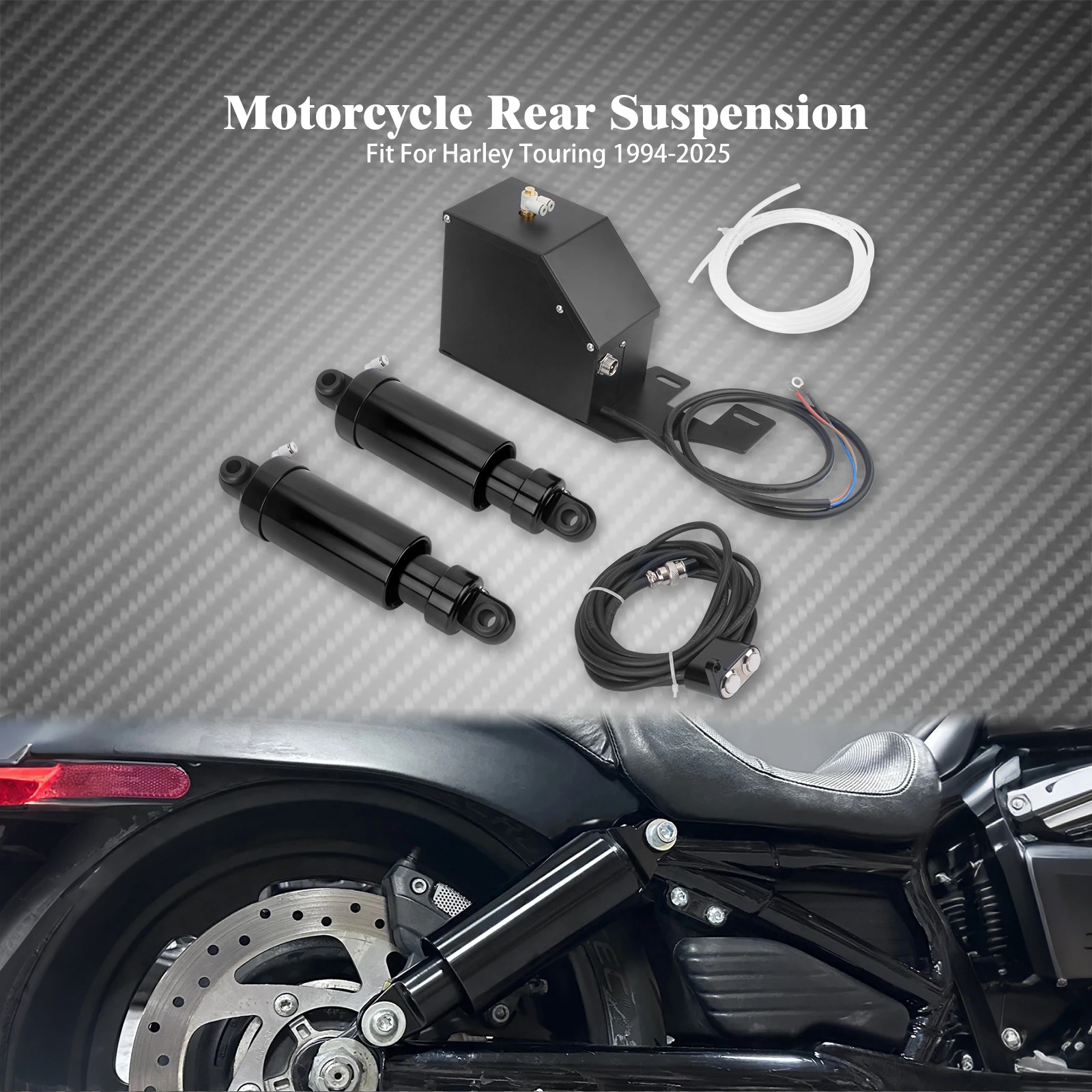 Motorcycle Adjustable Rear Air Ride Suspension Kits For Harley Touring Road King Street Electra Glide Ultra Road Glide 1994-Up
Motorcycle Adjustable Rear Air Ride Suspension Kits For Harley Touring Road King Street Electra Glide Ultra Road Glide 1994-Up