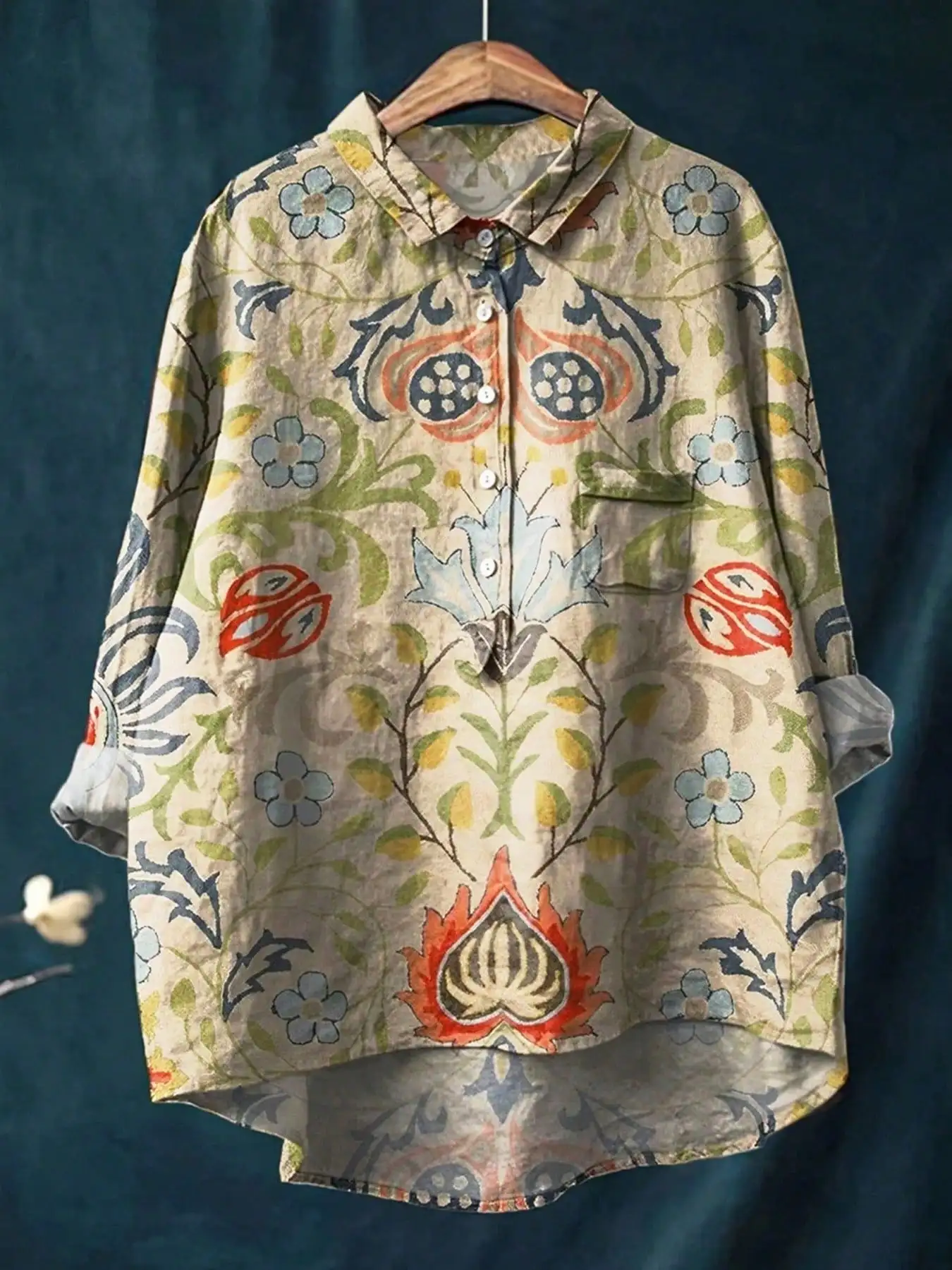 Women's Vintage Ethnic Floral Art Print Casual Shirt
Women's Vintage Ethnic Floral Art Print Casual Shirt