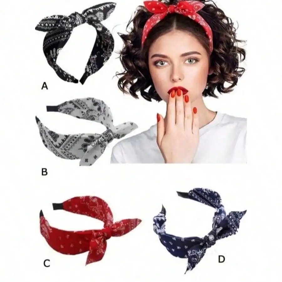 Summer New Simple Retro Paisley Bowknot Rabbit Ear Wide-Brimmed Fabric Hairband, Bright Headband for Women, Holiday Travel Hair Hoop Diadema
Summer New Simple Retro Paisley Bowknot Rabbit Ear Wide-Brimmed Fabric Hairband, Bright Headband for Women, Holiday Travel Hair Hoop Diadema