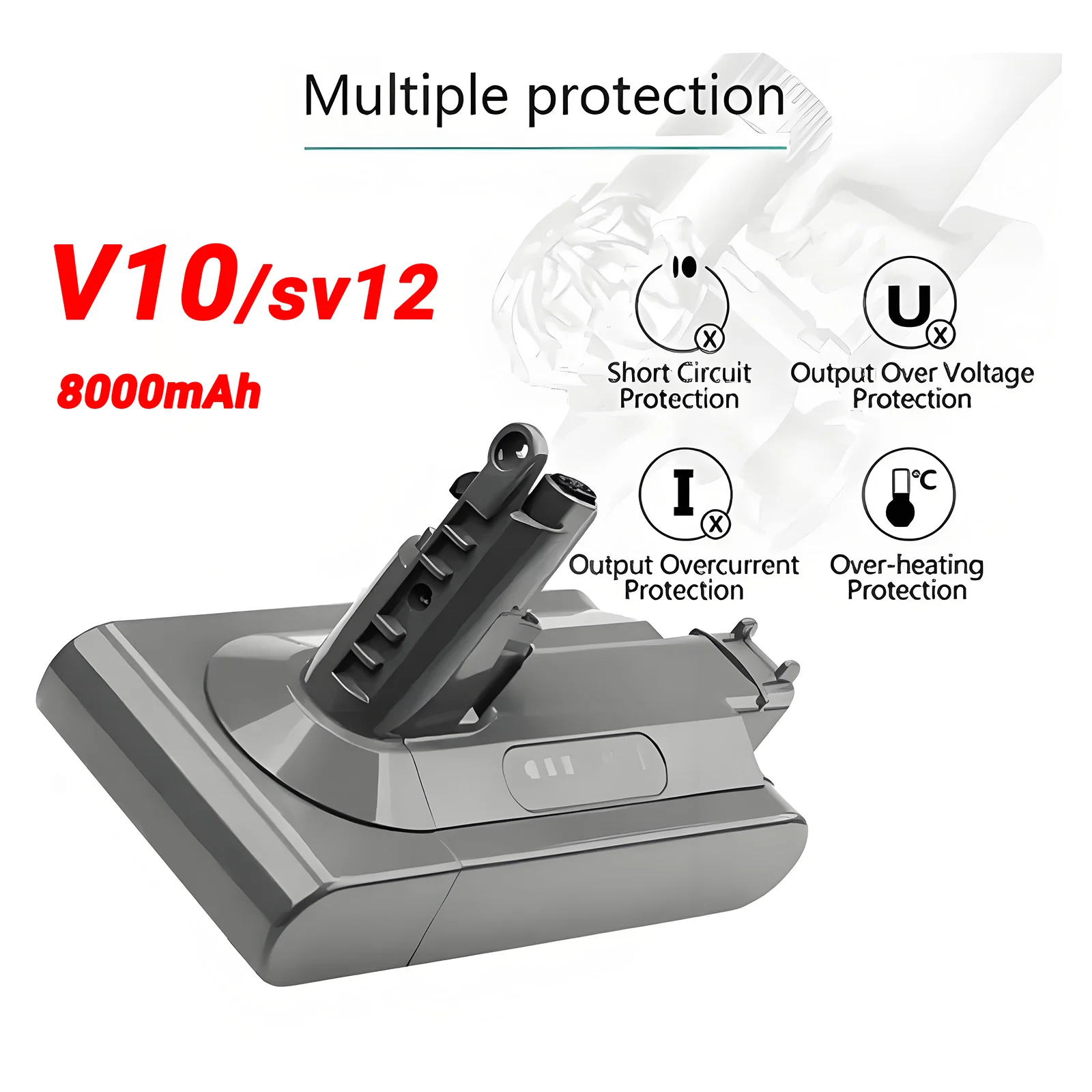 High-Capacity Replacement Battery for Dyson V6, V7, V8, V10-Fits SV07, SV09, SV12 & Absolute/Fluffy/Animal Pro Cordless Vacuums
High-Capacity Replacement Battery for Dyson V6, V7, V8, V10-Fits SV07, SV09, SV12 & Absolute/Fluffy/Animal Pro Cordless Vacuums
