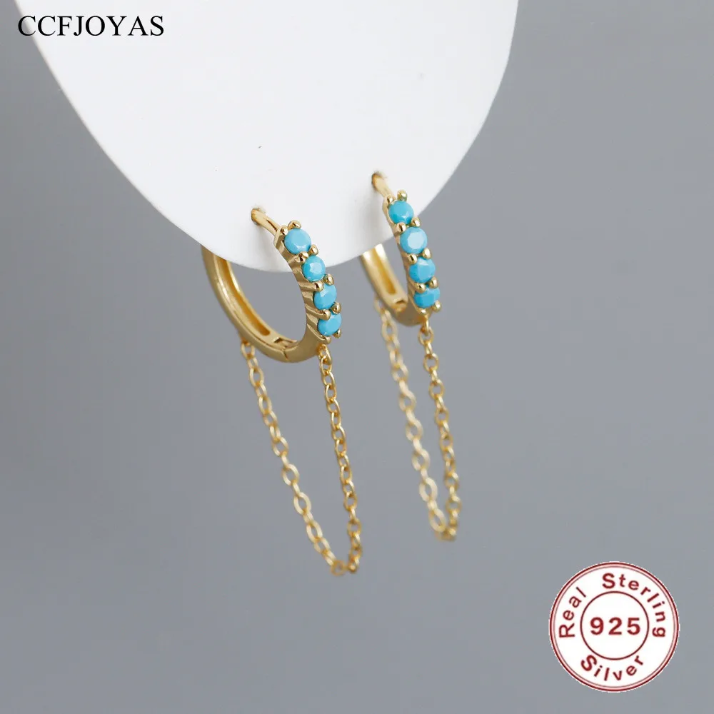 CCFJOYAS 925 Sterling Silver 10 mm Hoop Earrings for Women White/Black/Green/Turquoise CZ Zircon Chain Tassel Fashion Earrings
CCFJOYAS 925 Sterling Silver 10 mm Hoop Earrings for Women White/Black/Green/Turquoise CZ Zircon Chain Tassel Fashion Earrings