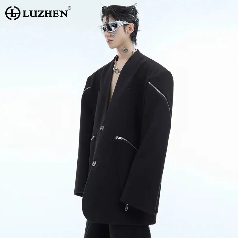 Мужской модный свободный пиджак-блейзер LUZHEN 2026 весна, новинка, с декоративной молнией, в стиле пэчворк, с наплечниками, модель JY6092
Мужской модный свободный пиджак-блейзер LUZHEN 2026 весна, новинка, с декоративной молнией, в стиле пэчворк, с наплечниками, модель JY6092