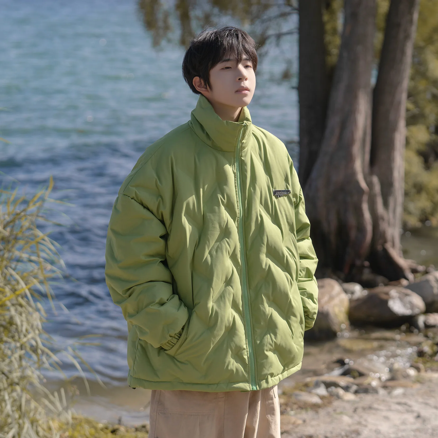 Men's Quilted Cotton Jaet Winter Thiened Stand Collar Youth Sle Outerwear Casual Warmth American Sle Pure Color Zipper
Men's Quilted Cotton Jaet Winter Thiened Stand Collar Youth Sle Outerwear Casual Warmth American Sle Pure Color Zipper