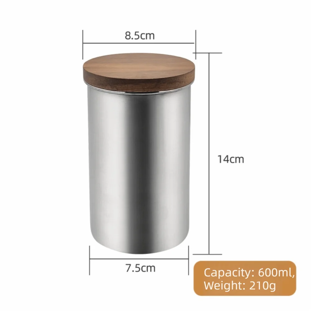 400ml/450ml/600ml Coffee Canisters Round Stainless Steel Coffee Storage Jar with Wood Lid Reusable Sealed Jar
400ml/450ml/600ml Coffee Canisters Round Stainless Steel Coffee Storage Jar with Wood Lid Reusable Sealed Jar
