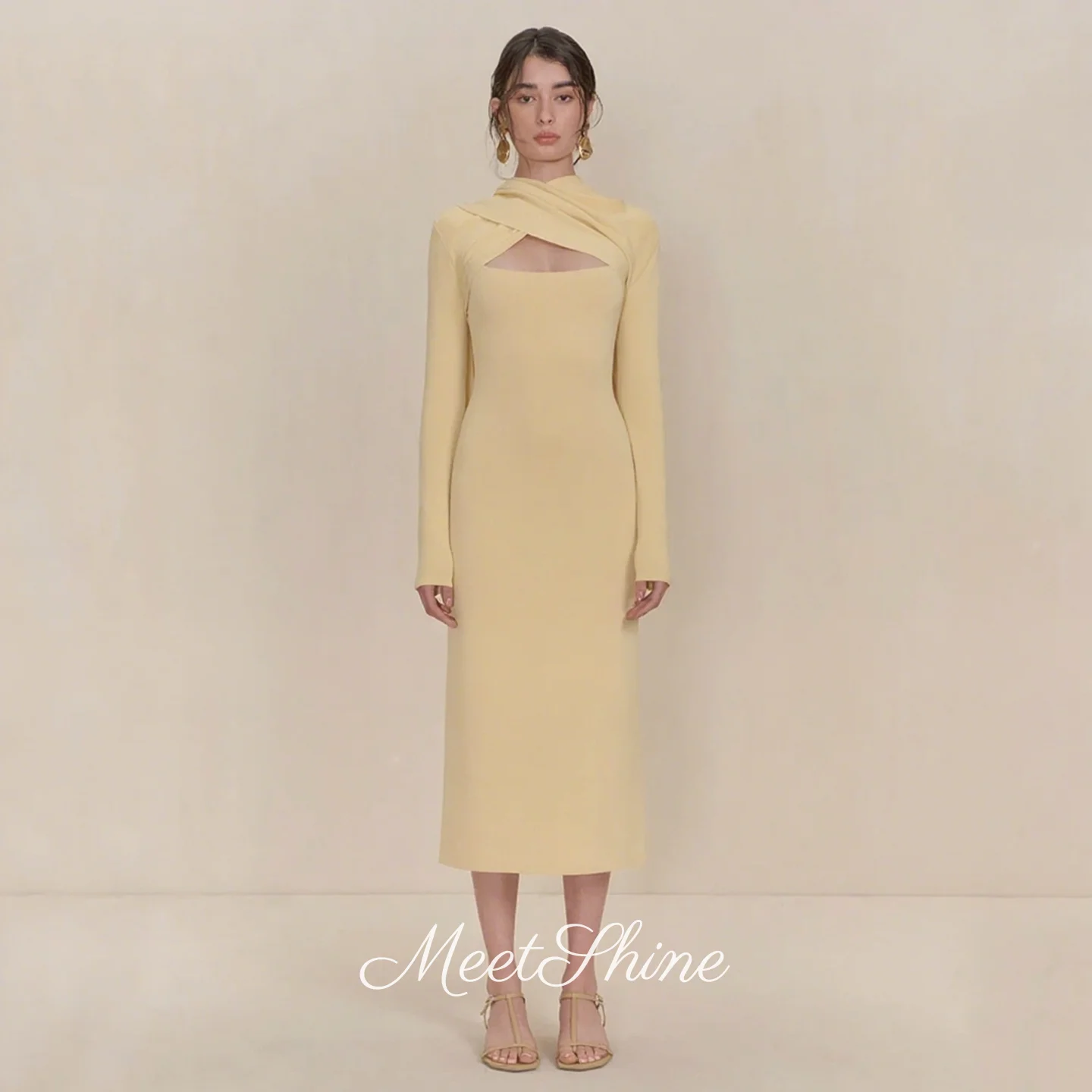 Yellow Straight Satin Evening Dress for Women Tea Length Long Sleeve With Detachable Jacket Formal Wedding Prom Dress Customized
Yellow Straight Satin Evening Dress for Women Tea Length Long Sleeve With Detachable Jacket Formal Wedding Prom Dress Customized