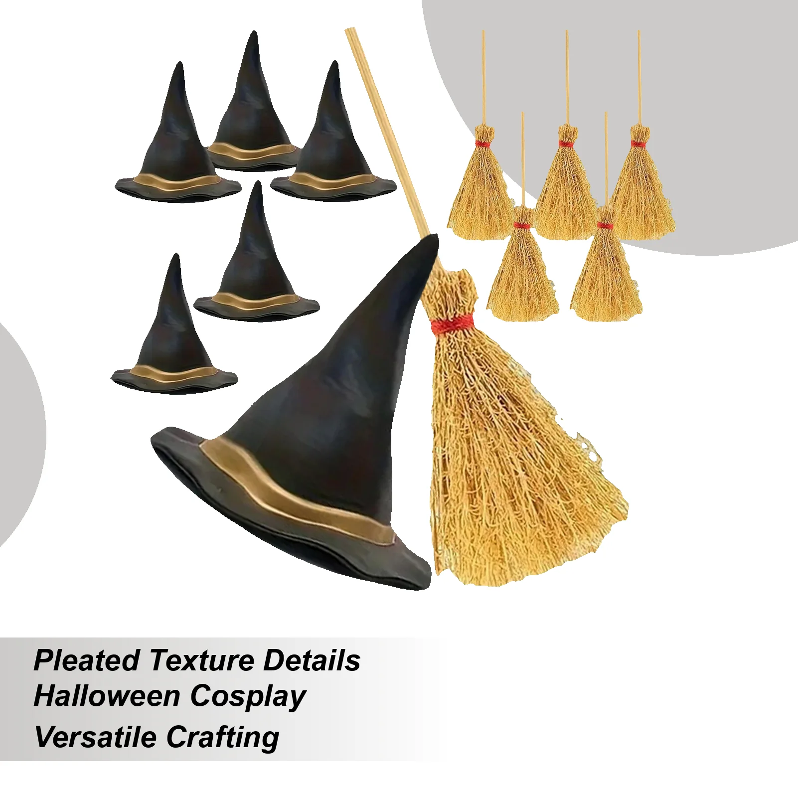 12PCS/Set Mini Witch Hat Crafts Halloween Small Broom Children Miniature Brooms Halloween Decoration for Home Party Wedding
12PCS/Set Mini Witch Hat Crafts Halloween Small Broom Children Miniature Brooms Halloween Decoration for Home Party Wedding