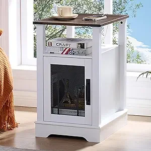End Table with Charging Station armhouse Night Stand or Living Room, White Nightstand or Bedroom urniture, Storage Cabinet with
End Table with Charging Station armhouse Night Stand or Living Room, White Nightstand or Bedroom urniture, Storage Cabinet with