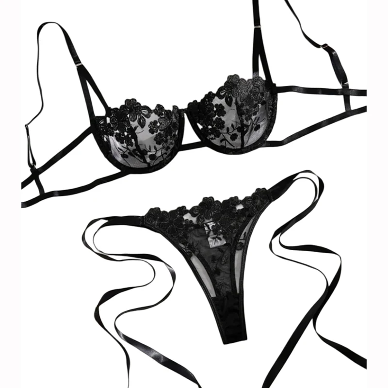 Sexy Women Lingerie Romantic Tulle Underwear Transparent Lace Exotic Sets Embroidery Bilizna Black Bandage Ultra Thin Underwear
Sexy Women Lingerie Romantic Tulle Underwear Transparent Lace Exotic Sets Embroidery Bilizna Black Bandage Ultra Thin Underwear