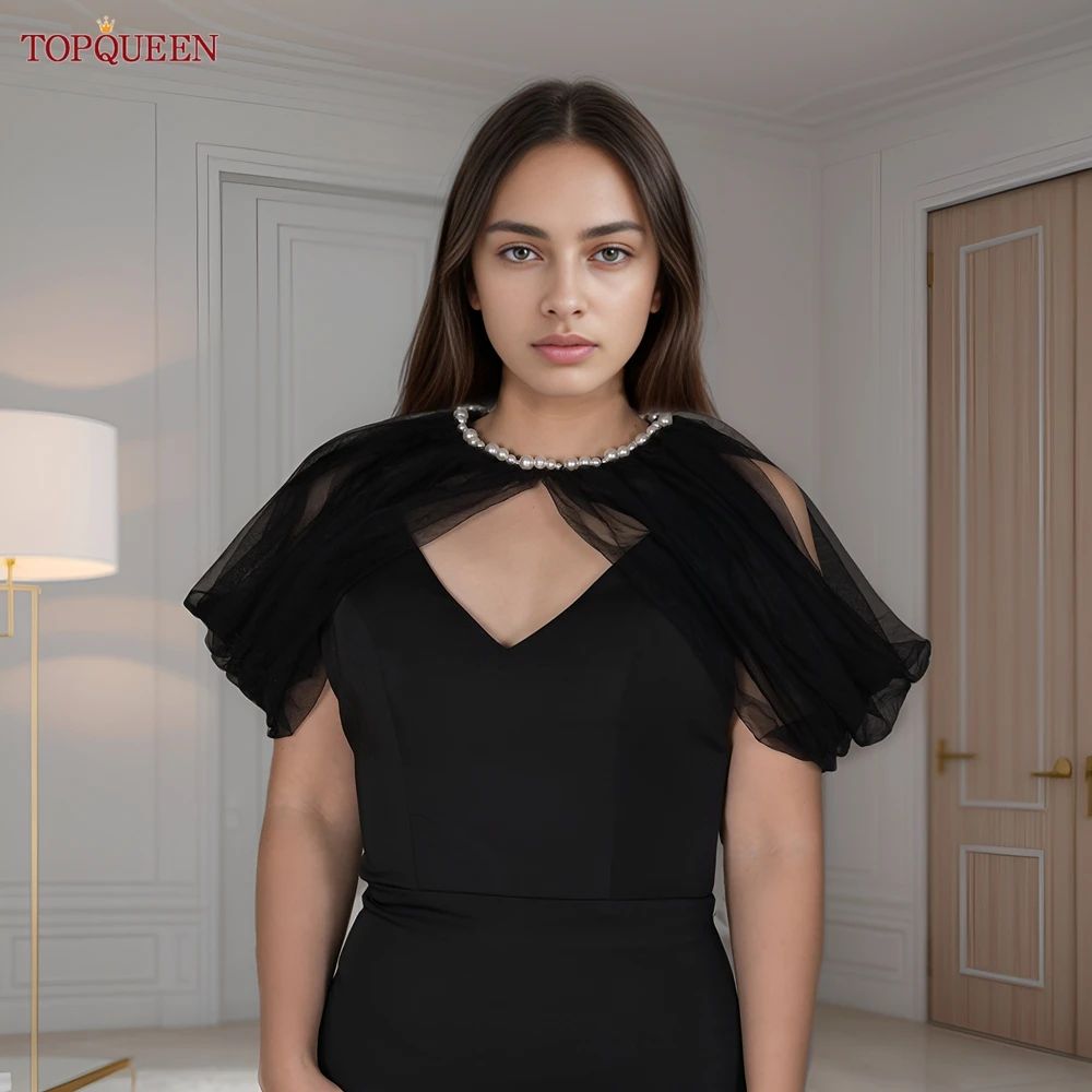 TOPQUEEN Black Soft Tulle Bolero Pearl Collar Shawl Coat Puff Sleeve Cape Bridal Shrugs Wedding Dress Shoulder Jacket DIY VG90
TOPQUEEN Black Soft Tulle Bolero Pearl Collar Shawl Coat Puff Sleeve Cape Bridal Shrugs Wedding Dress Shoulder Jacket DIY VG90