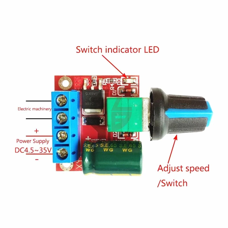 DC 4.5V-35V 5A 90W PWM Controller Motor Speed Regulator Electric DC 6V 12V 18V 24V Adjustable Governor Switch Drive Module
DC 4.5V-35V 5A 90W PWM Controller Motor Speed Regulator Electric DC 6V 12V 18V 24V Adjustable Governor Switch Drive Module