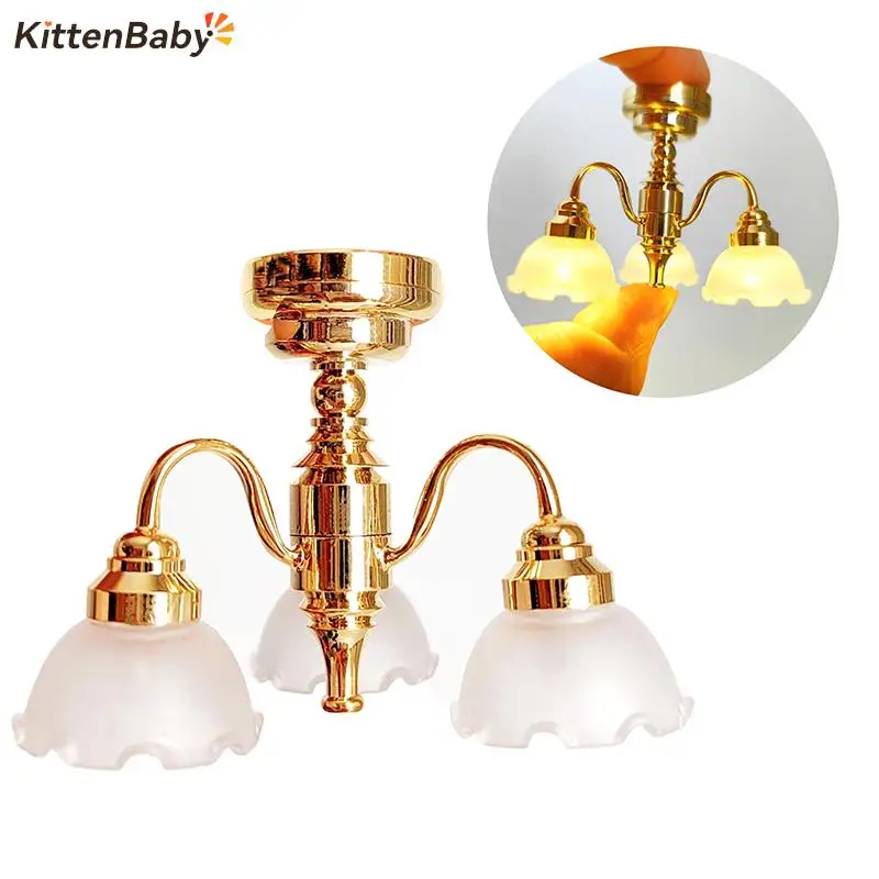 1:12 Dollhouse Miniature LED Golden Ceiling Lamp Chandelier Home Lighting Model Furniture Decor Toy Doll House Accessories
1:12 Dollhouse Miniature LED Golden Ceiling Lamp Chandelier Home Lighting Model Furniture Decor Toy Doll House Accessories