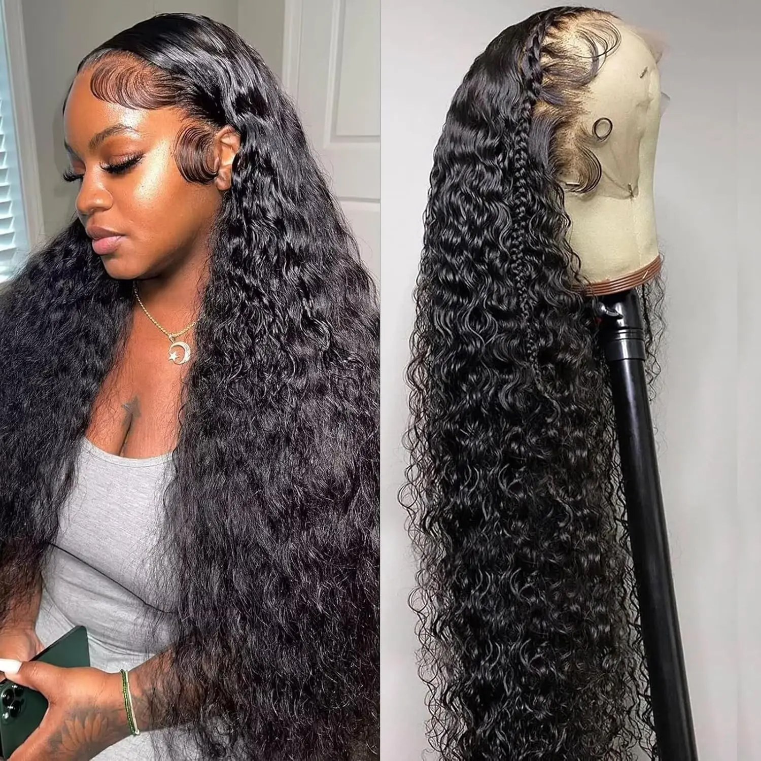 13x6 13x4 Hd Lace Frontal Wig Preplucked Lace Front Human Hair Wigs 44 Inch Curly 200% Density Human Hair Wigs For Black Women
13x6 13x4 Hd Lace Frontal Wig Preplucked Lace Front Human Hair Wigs 44 Inch Curly 200% Density Human Hair Wigs For Black Women