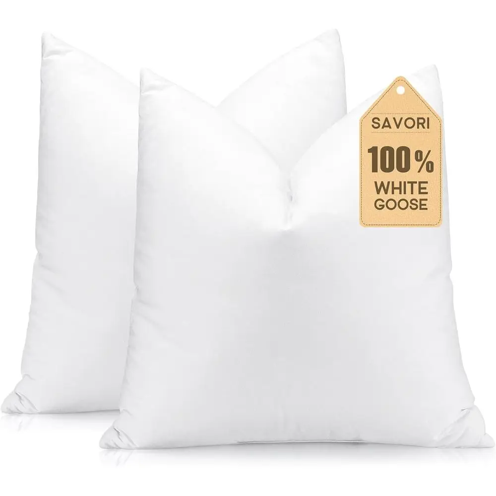 30x30 Down and Feather Pillow Inserts with 100% Cotton Covers - White Decorative Square Cushion Inners for Sofa or Bed
30x30 Down and Feather Pillow Inserts with 100% Cotton Covers - White Decorative Square Cushion Inners for Sofa or Bed