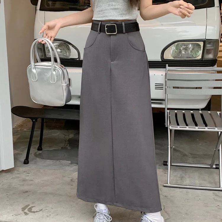 Double-Side-Slit Skirt Ultra High Waisted Skirt A-Line Mid-Length Tailored-Design Skirt Black Charcoal Office-Wear Skirts
Double-Side-Slit Skirt Ultra High Waisted Skirt A-Line Mid-Length Tailored-Design Skirt Black Charcoal Office-Wear Skirts