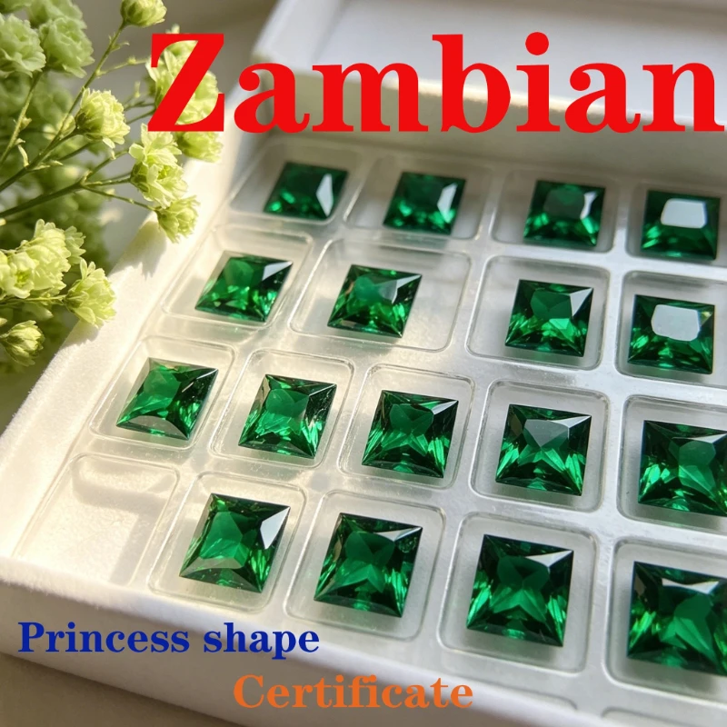 Artificial Gemstone Zambian Emerald Princess Cut Square Shape Certtificate Hand Cutting
Artificial Gemstone Zambian Emerald Princess Cut Square Shape Certtificate Hand Cutting