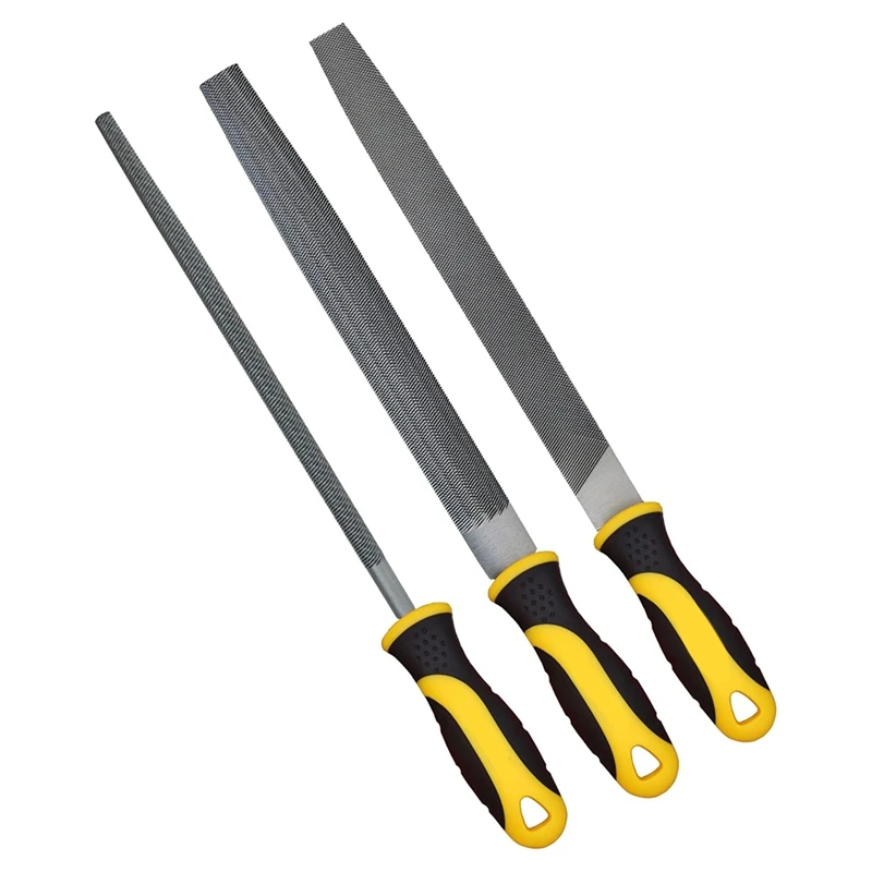 HLZS-3Pcs Metal File Set,8-Inch,Professional Carbon Steel File, Includes Flat/Half-Round/Round,Work For Metal, Wood And More
HLZS-3Pcs Metal File Set,8-Inch,Professional Carbon Steel File, Includes Flat/Half-Round/Round,Work For Metal, Wood And More
