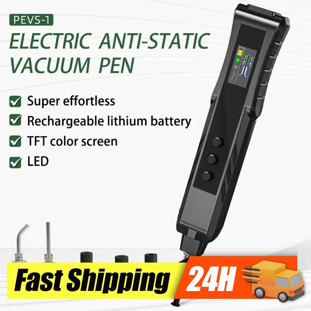 Rechargeable ESD-Safe Electric Vacuum Suction Pen Kit 3 Suction Cups Portable IC SMD Component Handling and Desoldering Tool
Rechargeable ESD-Safe Electric Vacuum Suction Pen Kit 3 Suction Cups Portable IC SMD Component Handling and Desoldering Tool
