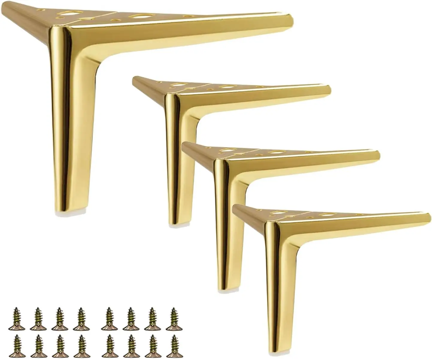 4 Inch Heavy Duty Gold Metal Furniture Legs Set of 4 - Modern Replacement for Cabinet, Sofa, Couch, Chair
4 Inch Heavy Duty Gold Metal Furniture Legs Set of 4 - Modern Replacement for Cabinet, Sofa, Couch, Chair