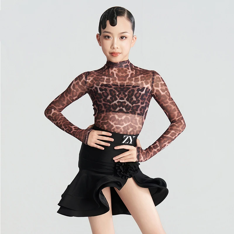 New Latin Clothes Girls Black Dance Performance Costume Leopard Print Bodysuit Practice Skirt Latin Dancing Training Suit 4763
New Latin Clothes Girls Black Dance Performance Costume Leopard Print Bodysuit Practice Skirt Latin Dancing Training Suit 4763
