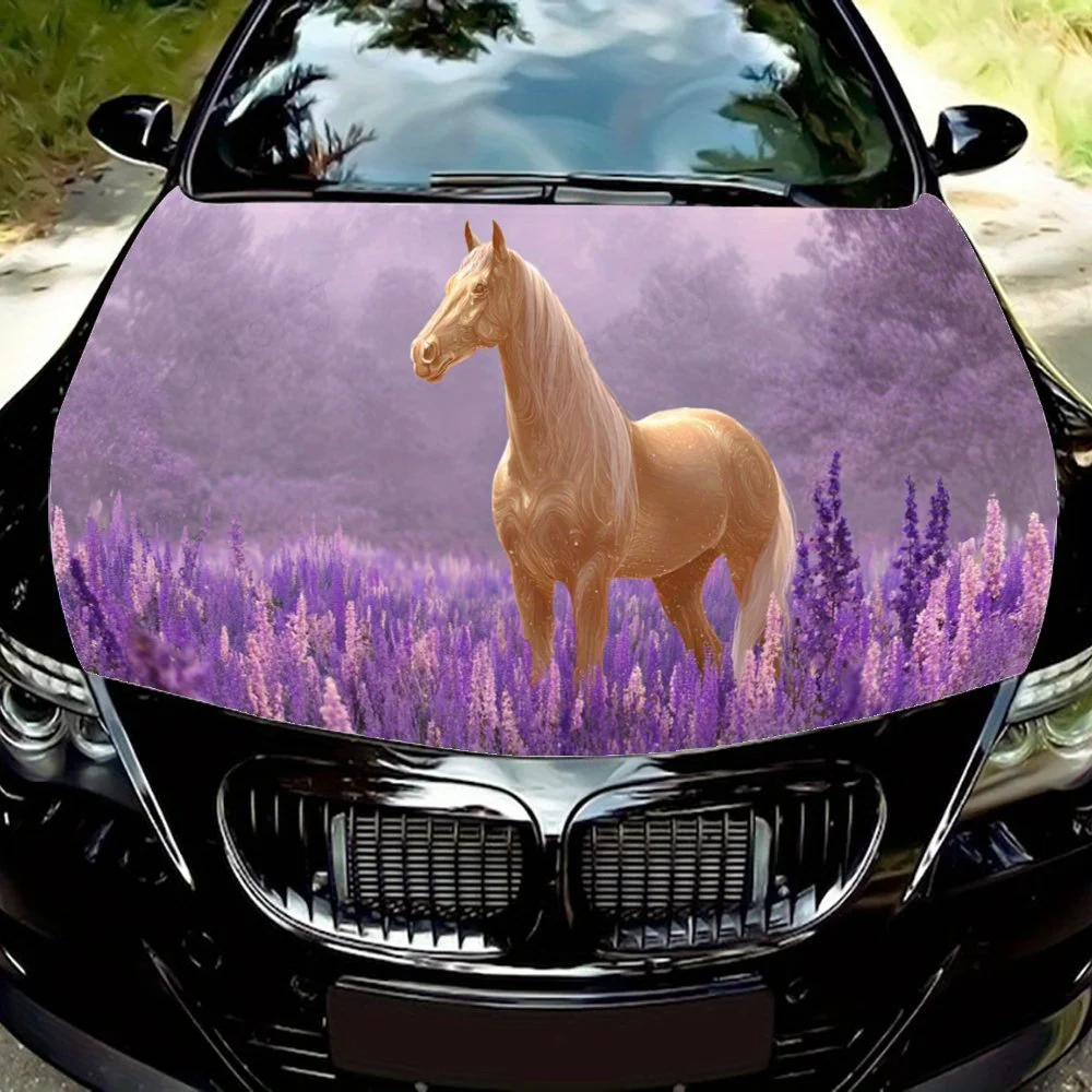 Golden Horse in Lavender Field,Car Hood Decal, Self-Adhesive Waterproof PVC Car hood Sticker,Car Decoration Scratch Resistant St
Golden Horse in Lavender Field,Car Hood Decal, Self-Adhesive Waterproof PVC Car hood Sticker,Car Decoration Scratch Resistant St
