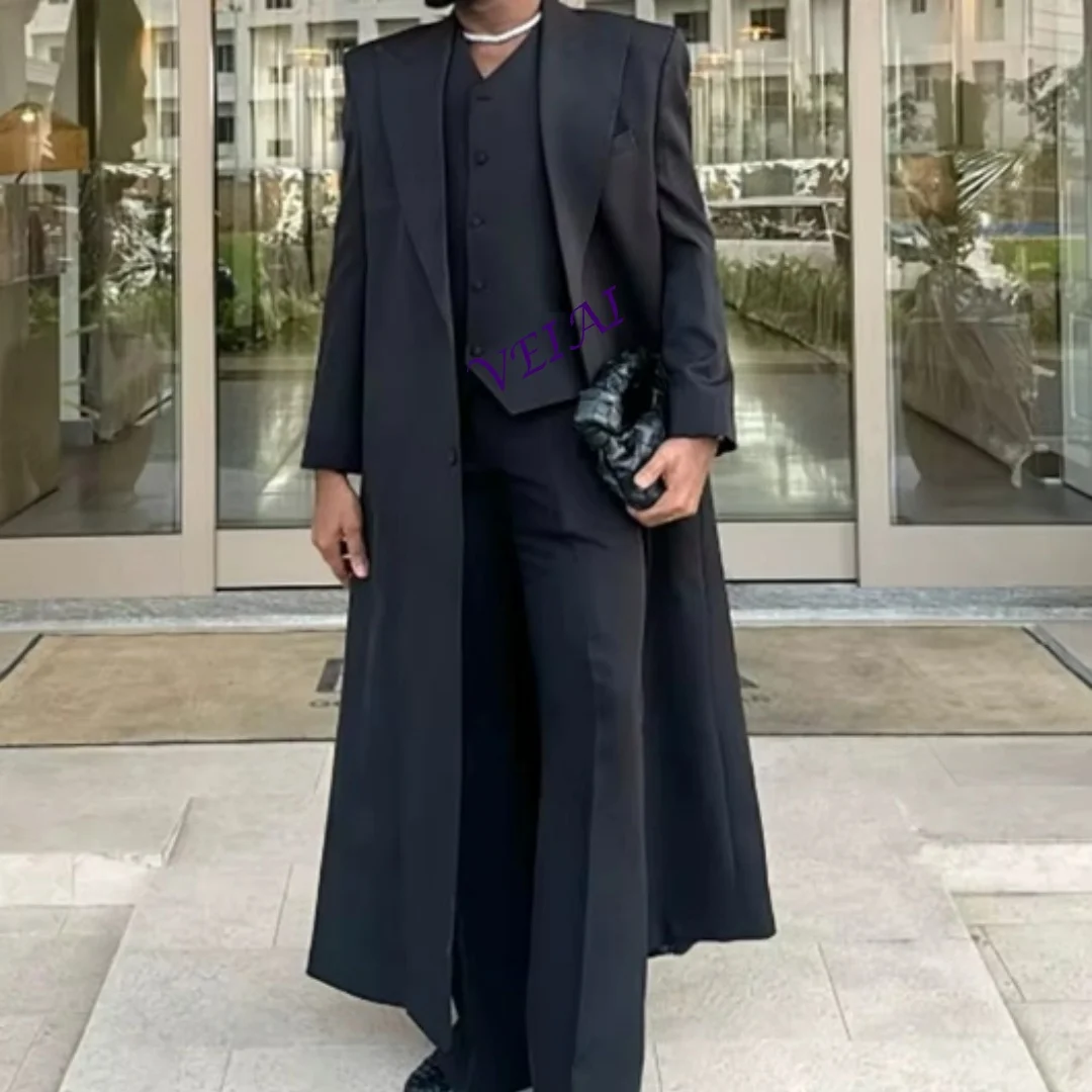 CustomizedBlack Long Coat Men Suit Single-breasted Peak Lapel 3 Pieces(Jacket+Pants+Vest) Male Formal Wedding Party Set
CustomizedBlack Long Coat Men Suit Single-breasted Peak Lapel 3 Pieces(Jacket+Pants+Vest) Male Formal Wedding Party Set