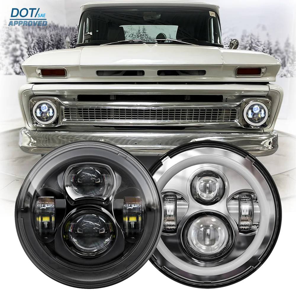 DOT E24 LED Headlamp For Chevrolet C/G 10 20 30 Pickup Van 1960-1987 Hi-Lo Beam Turn Signal W/ DRL H6024 7" Round Light Assembly
DOT E24 LED Headlamp For Chevrolet C/G 10 20 30 Pickup Van 1960-1987 Hi-Lo Beam Turn Signal W/ DRL H6024 7" Round Light Assembly