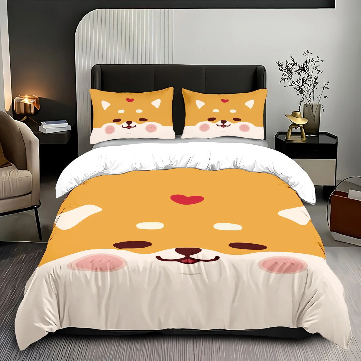 3pcs Cartoon Animal Expression Print Down Duvet Covers 1 Down Duvet Cover+2 Pillowcases, Coreless Soft Comfortable Bedding Set
3pcs Cartoon Animal Expression Print Down Duvet Covers 1 Down Duvet Cover+2 Pillowcases, Coreless Soft Comfortable Bedding Set