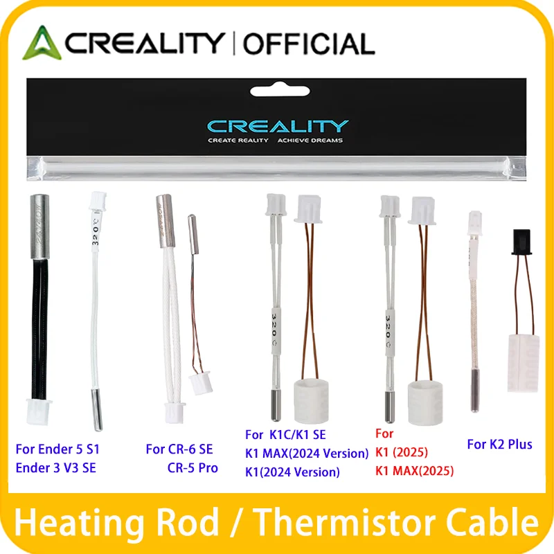 Creality Official K1/K1C/K2Plus Hotend Ceramic Heating Tube, Ender3 V3 SE/Ender5 S1/CR6 SE Thermistor Heating Tube
Creality Official K1/K1C/K2Plus Hotend Ceramic Heating Tube, Ender3 V3 SE/Ender5 S1/CR6 SE Thermistor Heating Tube
