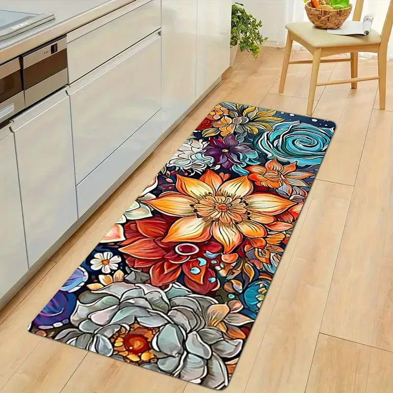 Vibrant Watercolor Floral Print Kitchen Mat, Non-Slip Washable Durable Runner Rug for Kitchen & Artistic Boho Home Decor
Vibrant Watercolor Floral Print Kitchen Mat, Non-Slip Washable Durable Runner Rug for Kitchen & Artistic Boho Home Decor